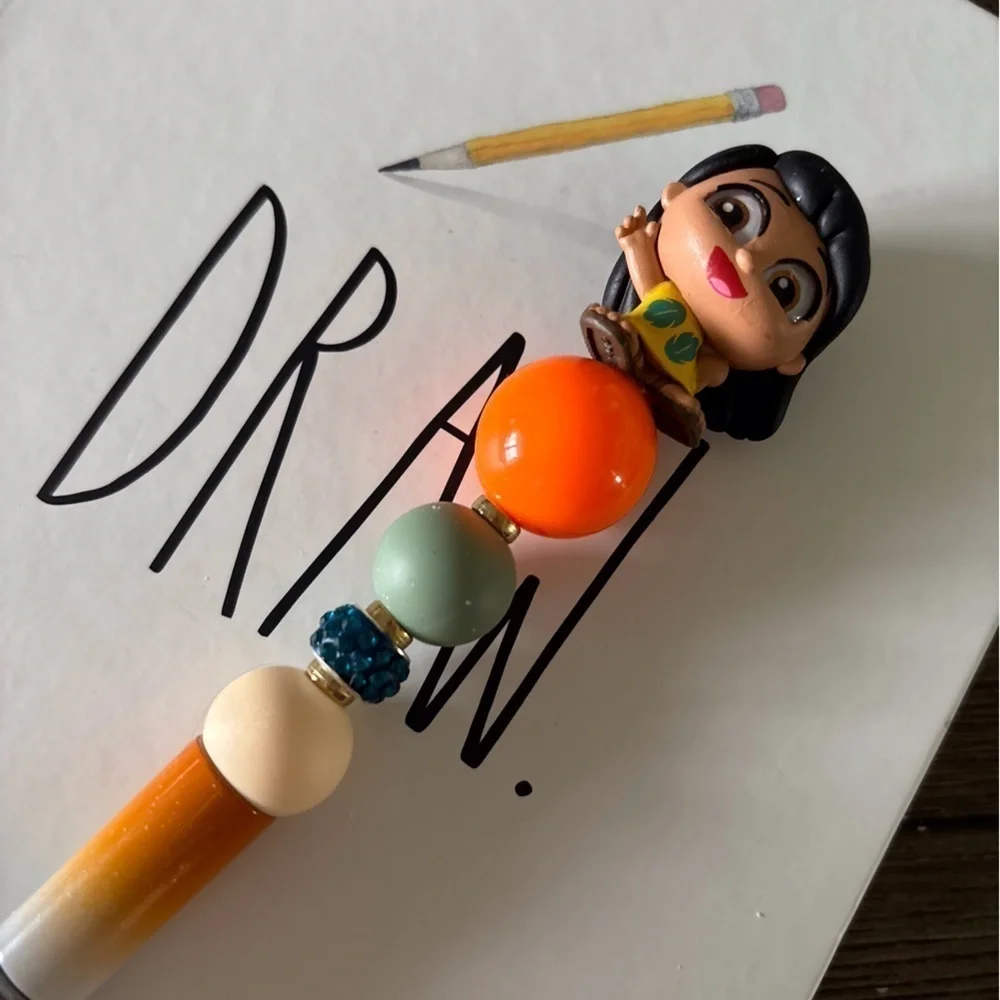 Disney Doorables: Lilo & Stitch: Lilo handmade beaded pen